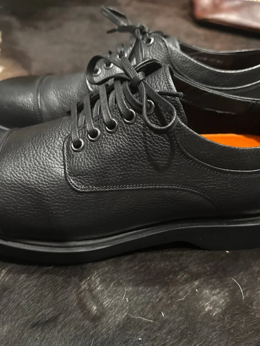 George Brown BILT Shoes Butch Cap Toe Derby Size 10.5 Black New $175